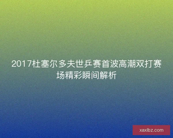 2017杜塞尔多夫世乒赛首波高潮双打赛场精彩瞬间解析